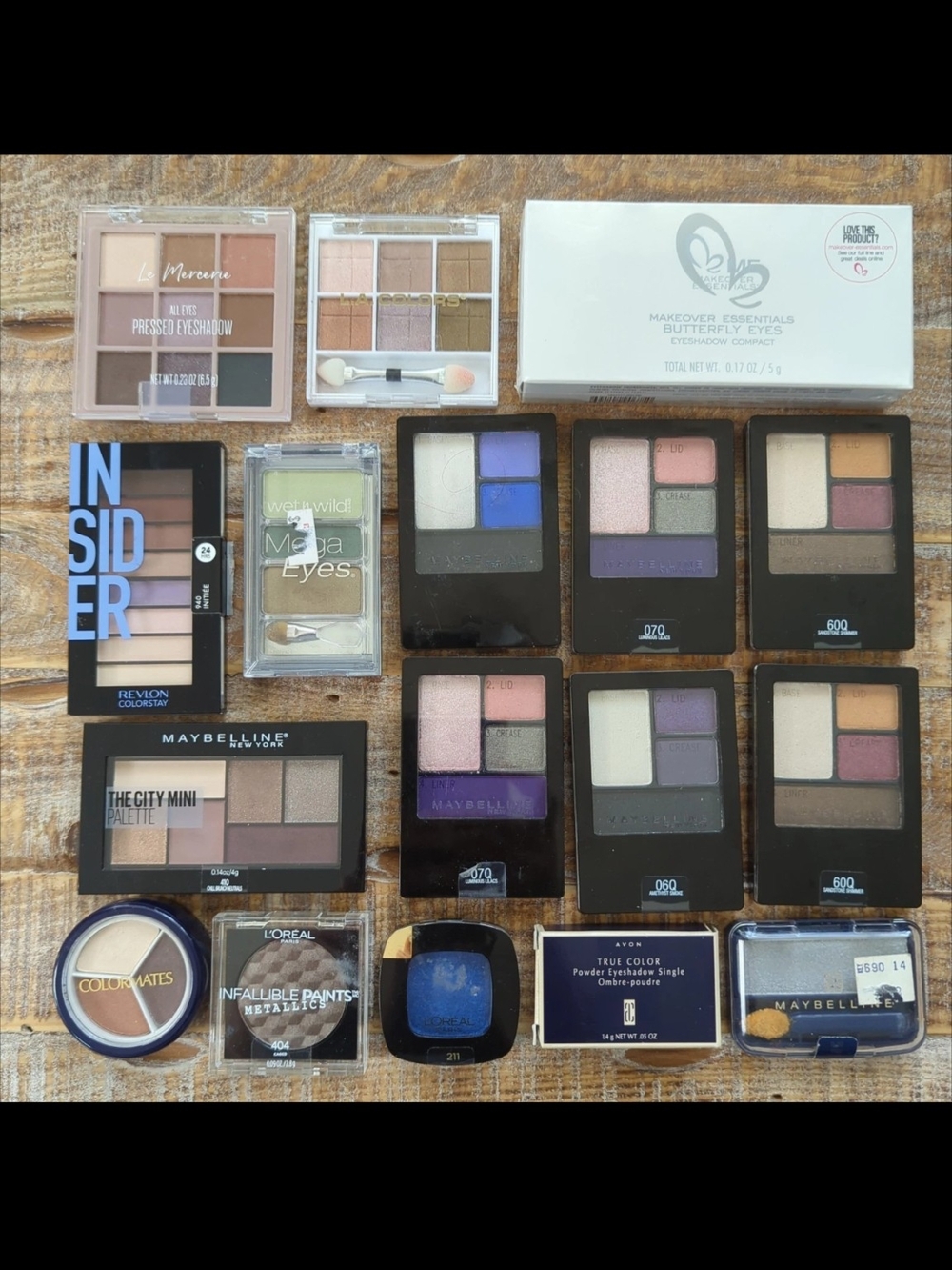 Lot Of 17pcs Maybelline Revlon L'Oreal Eyeshadow Le Mercerie Butterfly Palette